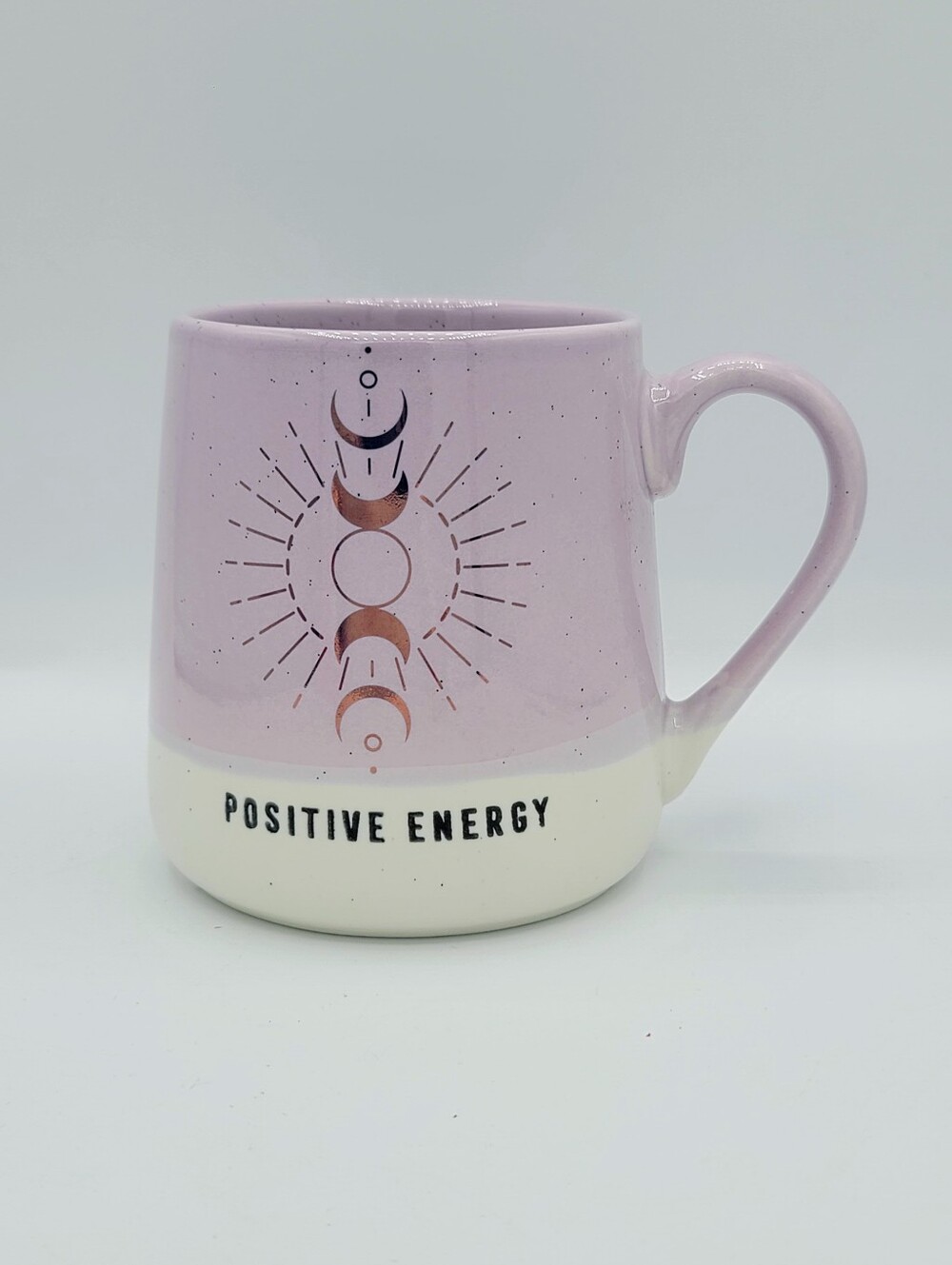Positive Energy Moon Phases Celestial Speckled Lavender Stoneware Mug Boho